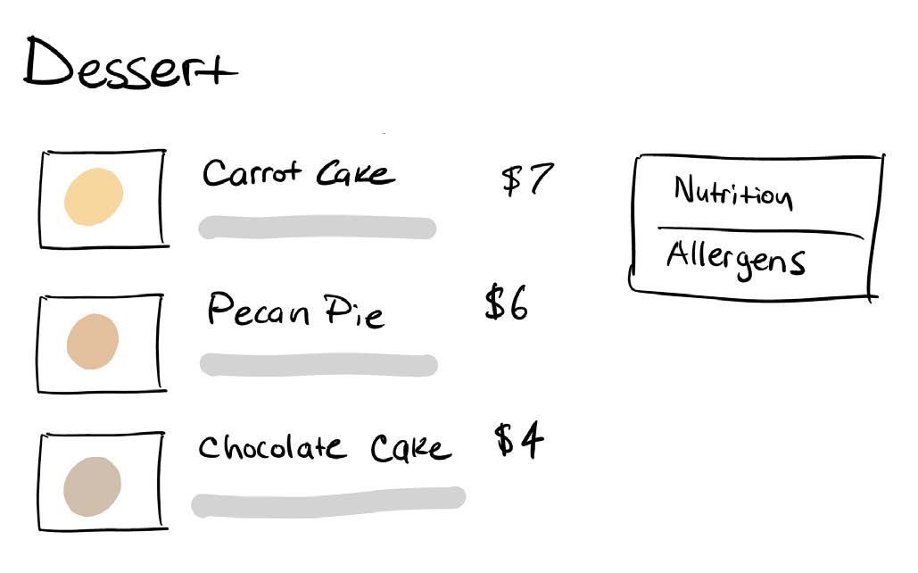 food menu sketch