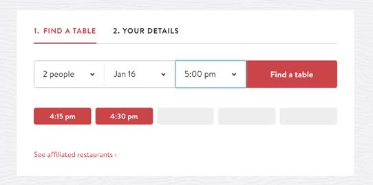 Third-party reservation tool